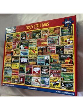Crazy State Laws Jigsaw Puzzle 1000 Pieces By White Mountain With Bonus Poster I